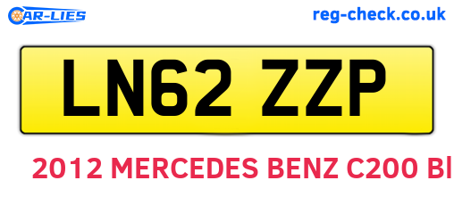 LN62ZZP are the vehicle registration plates.
