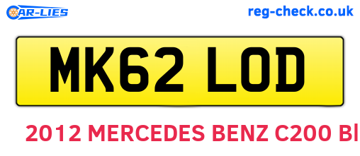MK62LOD are the vehicle registration plates.