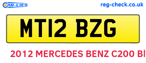 MT12BZG are the vehicle registration plates.