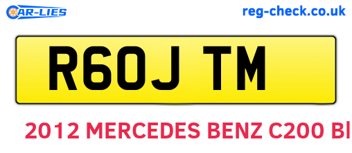 R60JTM are the vehicle registration plates.