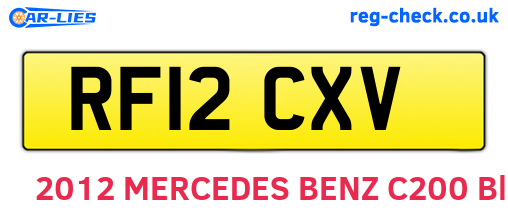 RF12CXV are the vehicle registration plates.