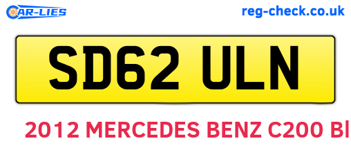 SD62ULN are the vehicle registration plates.