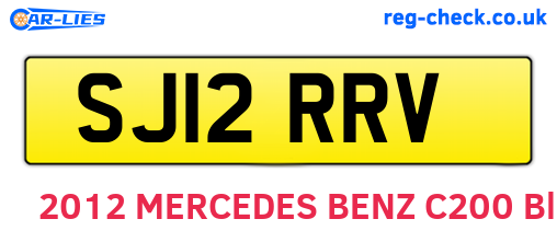 SJ12RRV are the vehicle registration plates.