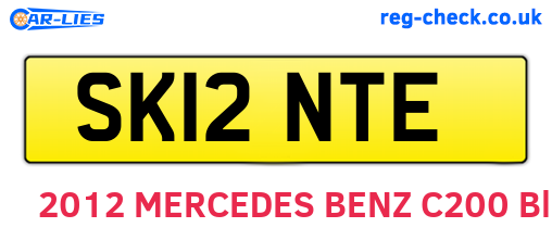 SK12NTE are the vehicle registration plates.