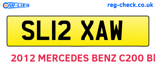 SL12XAW are the vehicle registration plates.