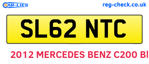 SL62NTC are the vehicle registration plates.