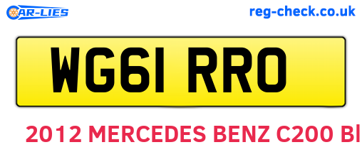 WG61RRO are the vehicle registration plates.