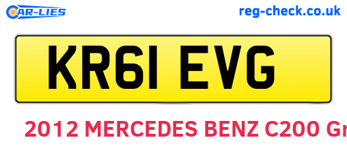 KR61EVG are the vehicle registration plates.
