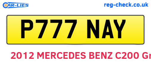 P777NAY are the vehicle registration plates.