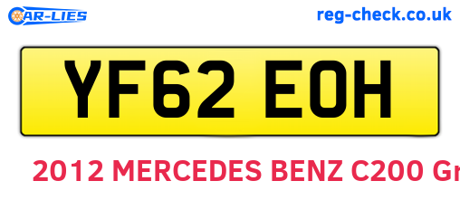 YF62EOH are the vehicle registration plates.