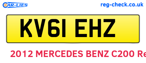 KV61EHZ are the vehicle registration plates.
