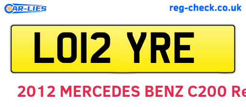 LO12YRE are the vehicle registration plates.