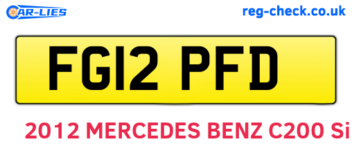 FG12PFD are the vehicle registration plates.