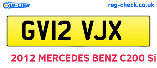 GV12VJX are the vehicle registration plates.