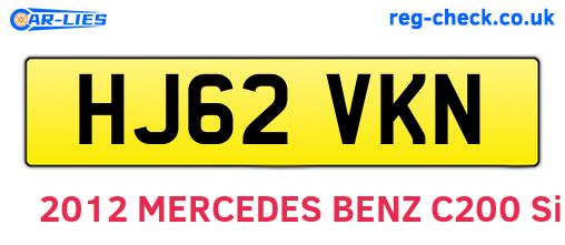 HJ62VKN are the vehicle registration plates.