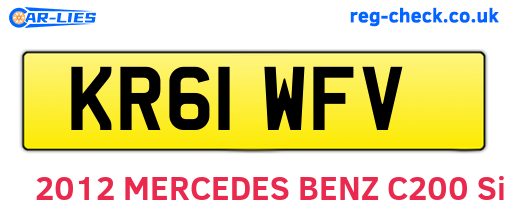 KR61WFV are the vehicle registration plates.