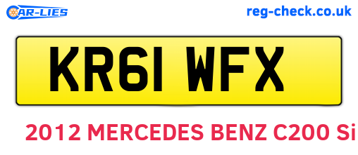 KR61WFX are the vehicle registration plates.