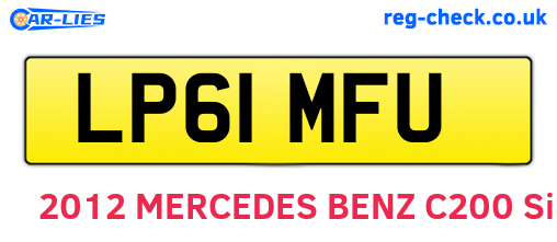LP61MFU are the vehicle registration plates.