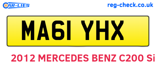 MA61YHX are the vehicle registration plates.