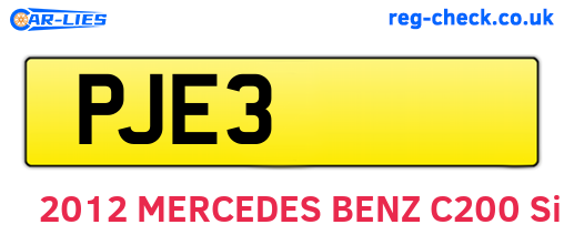 PJE3 are the vehicle registration plates.