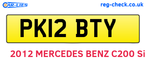 PK12BTY are the vehicle registration plates.