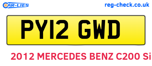 PY12GWD are the vehicle registration plates.