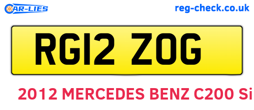 RG12ZOG are the vehicle registration plates.