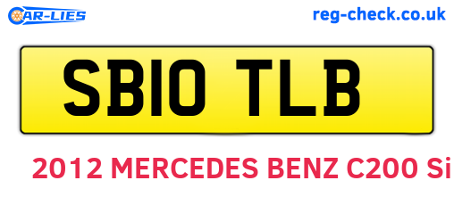 SB10TLB are the vehicle registration plates.