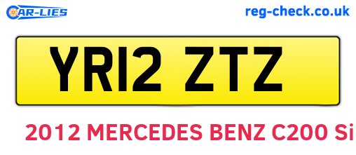 YR12ZTZ are the vehicle registration plates.