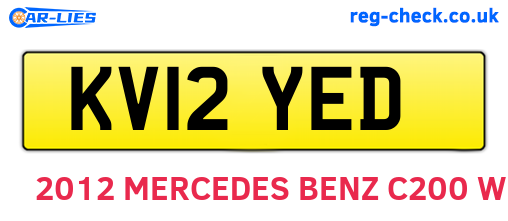 KV12YED are the vehicle registration plates.