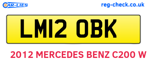 LM12OBK are the vehicle registration plates.