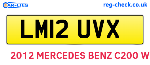 LM12UVX are the vehicle registration plates.