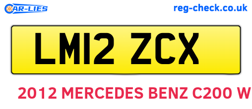 LM12ZCX are the vehicle registration plates.