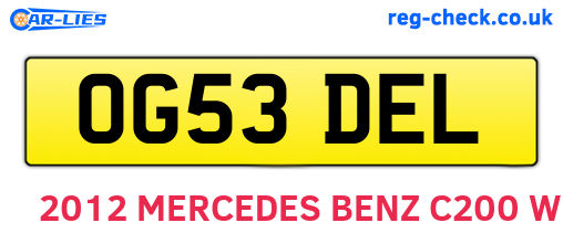 OG53DEL are the vehicle registration plates.