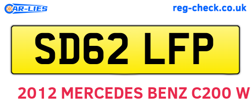SD62LFP are the vehicle registration plates.