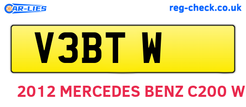 V3BTW are the vehicle registration plates.