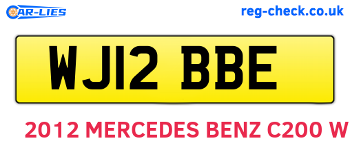 WJ12BBE are the vehicle registration plates.