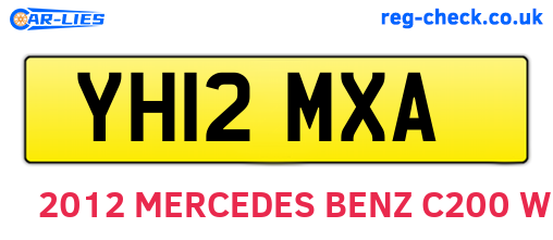 YH12MXA are the vehicle registration plates.