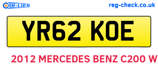 YR62KOE are the vehicle registration plates.