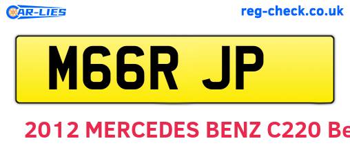M66RJP are the vehicle registration plates.