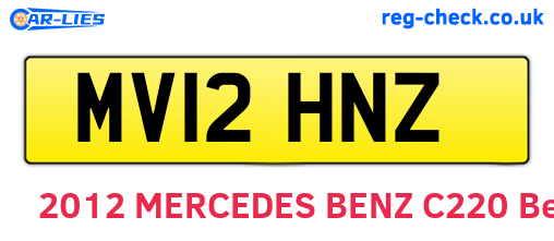 MV12HNZ are the vehicle registration plates.