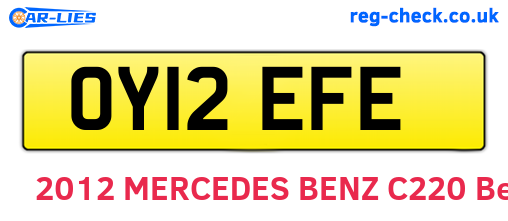 OY12EFE are the vehicle registration plates.