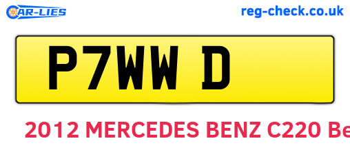 P7WWD are the vehicle registration plates.