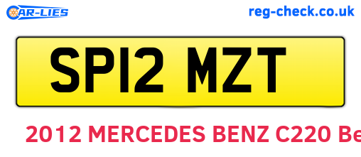 SP12MZT are the vehicle registration plates.