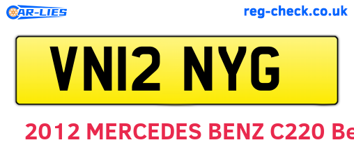 VN12NYG are the vehicle registration plates.
