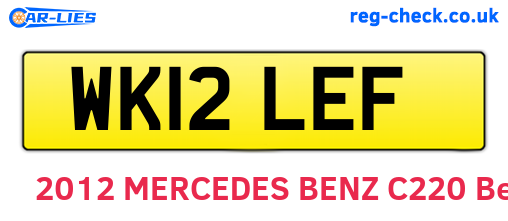 WK12LEF are the vehicle registration plates.