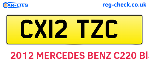 CX12TZC are the vehicle registration plates.