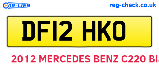 DF12HKO are the vehicle registration plates.