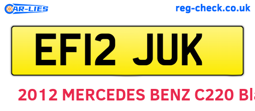 EF12JUK are the vehicle registration plates.