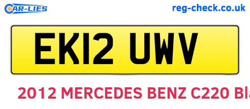 EK12UWV are the vehicle registration plates.